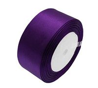 ATRibbons 50 Yards 1-1/2 inch Wide Satin Ribbon Perfect for Wedding,Handmade Bows and Gift Wrapping,25 Yards/Roll x 2 Rolls (Dark Purple)