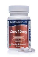 Zinc Tablets 15mg | Potent One-a-Day Formula | 120 Tablets | Supports The Immune System, Fertility & Healthy Skin, Hair & Nails | Wheat-Free & Fish-Free | Manufactured in The UK