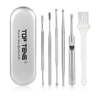 Ear Pick 6PCS Ear Wax Removal Tool Ear Wax Cleaner with Metal Storage Case, a Cleaning Brush Included