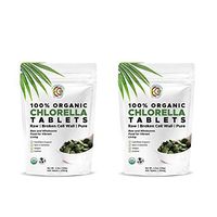 Premium High Potency Chlorella Tablets | Organic | 100 Servings | Pure Clean Raw | Ideal Mercury Detox | Cracked Cell Wall | High in Protein | No Additives or Fillers- 400 Tablets (2 Pack)