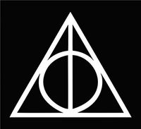 UR Impressions Deathly Hallows Decal Vinyl Sticker Graphics for Cars Trucks SUV Vans Walls Windows Laptop|White|5.5 X 4.8 inch|URI090