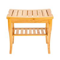 47.5x26x44.5cm Bamboo Bath Stool Sandal Wood Color