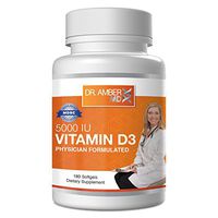 Bone Strength Women's Vitamin D3 Supplement By Dr. Amber MD - Osteoporosis Support, Bone Health,  Immune System Support, Non-GMO Cold-Pressed Flax Seed Oil, Gluten-Free - 180 Count