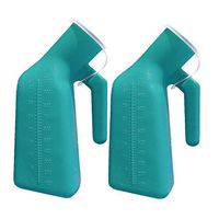 YUMSUM Thick Firm Male Urinal Urine Bottle with Replacement Lids 32oz./1000mL (Green,2 Pack)