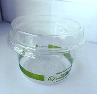 World Centric's Compostable Corn PLA Souffle Cup Combo: 4 Ounce PLA Souffle Cups and Sturdy PLA Raised Lids (200 Sets:400 Units)