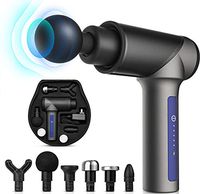 Merach Massage Gun, 6 Heads Mini Deep Tissue Percussion Muscle Massager for Pain Relief, Handheld Electric Body Massager Super Quiet High-Intensity Vibration Massage Device Tools, M6 Pro