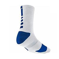 NIKE Dri-FIT Elite Crew Basketball Socks, White/Blue, L