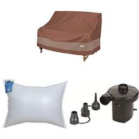 Duck Covers Ultimate Loveseat Cover 60" Wide with Duck Dome Airbag, 48"L x 36"W and Duck Dome Airbags Electric Air Pump