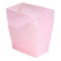 iDesign Spa Rectangular Trash, Waste Basket Garbage Can for Bathroom, Bedroom, Home Office, Dorm, College, 2.5 Gallon, Blush