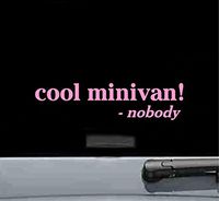 JS Artworks Cool Minivan Said Nobody Vinyl Decal Sticker (Soft Pink)