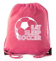 Soccer Party Favors | Soccer Drawstring Backpacks for Birthday Parties, Team events, and much more! - 6PK Pink CA2500SOCCER S3