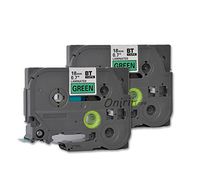 2 Pack Replacement 18mm 0.7 inch TZe741 TZ741 Laminated Black on Green for P-Touch Label Maker PT-D600 PT-P700 PT-P900W PT-P950NW,26.2ft(8m) Length