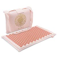 Ajna Acupressure Mat for Massage - Natural Organic Linen Cotton Acupuncture Mat & Bag - Back Pain Relief, Neck Pain Relief, Stress Reliever, Reflexology,Sciatica, Trigger Point Therapy (Sherbert)
