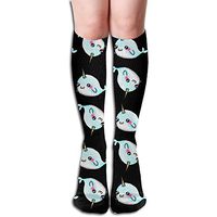 Z-YY Thigh High Socks Lovely Narwhals Athletic Knee High Stockings 50cm