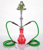 2 hose 23" Jericho Red Hookah Shisha Nargila water glass vase pipes smoke sale