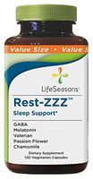 Life Seasons - Rest-ZZZ - Natural Sleep Supplement - Aids Restlessness - Maintain a Calm and Relaxed State Without Feeling Groggy in The Morning - with Low Dose Melatonin, Chamomile - (120 Capsules)