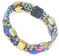 Tri Power Spectrum 100% Magnetic Hematite Bracelet for Natural Pain Relief and Weight Loss (8 Inch)