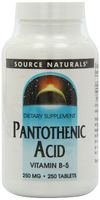 Source Naturals Pantothenic Acid 250 mg Vitamin B-5 Dietary Supplement - 250 Tablets
