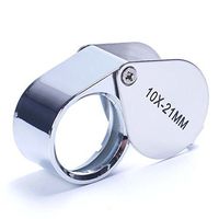 Trenton Metal Jewelry Loop Magnifier, Pocket Folding Magnifying Glass Jewelers Eye Loupe Magnifier 10x-21mm