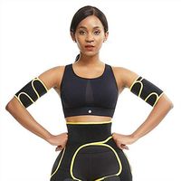 HEXIN Women & Men Arm Trimmer Sauna Sweat Bands Weight Loss Workout Exercise (Yellow, M)