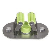 TOPBATHY Stainless Steel Mop and Broom Holder Wall-mounted Anti-Slip Home Tool Rack Clips Self-adhesive and Nailable