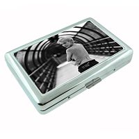 Bad Girls Pin Up Girl Model Silver Cigarette Case S10 Metal Wallet Id Holder 4" X 2.75" RFID Protection