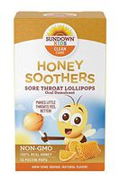 Sundown Kids Honey Soother Sore Throat Lollipops, Non-GMO, Orange, 10 Pectin Pops