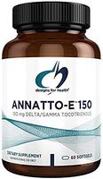 Designs for Health Annatto-E 150, Revolutionary New Vitamin E - Delta & Gamma Tocotrienols, Tocopherols-Free Vitamin E Wellness Supplement (60 Softgels)