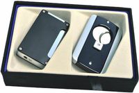 Visol Black Zidane Lighter and Axe Cigar Cutter Gift Set