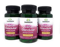 Swanson Ovarian Glandular Women's Hormone Ovarian Health Hormonal Balance Support Supplement 250 mg 60 Capsules (3 Pack)