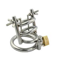 QJFZC-Chástí-ty Vírgǐnǐ-ty Dêvice Cǒck Câge Male Chasteness Anti-Off Device Waterproof Hypoallergenic Stainless Steel T-Shirt - J48 (Size : 4.5cm)