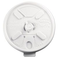 Dart� Lift N' Lock Plastic Hot Cup Lids, Fits 10-oz. Cups, White