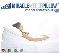 Gel Memory Foam Wedge Pillow for Acid Reflux. Cool Temp Wedge Pillow for Gerd, Snoring. 24" L, 24" W, 7.5" H