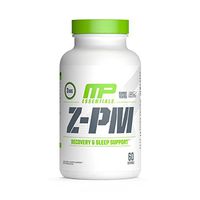 MP Essentials Z-PM, Natural Sleep-Support Supplement, Nighttime Muscle-Recovery and Sleep Aid, Healthy Testosterone Support, Melatonin, Zinc, and Magnesium, MusclePharm, 60 Servings
