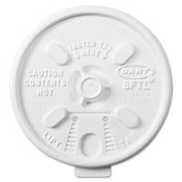 Dart Lift n' Lock Plastic Hot Cup Lids, Fits 6-10oz Cups, White - 1,000 lids.