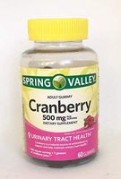 Spring Valley Adult Gummy Cranberry 500mg per Serving Dietary Supplement for Urinary Tract Health, 60 Gummies