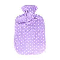 VORCOOL Hot Water Bottle Classic Hot Water Bag Bottle with Fleece Cover for Pain Relief Hot Compress and Heat Therapy 2000ml (Purple Polka Dot)