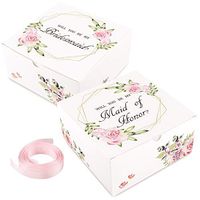 Moretoes 10pcs Bridesmaid Proposal Boxes with Ribbon, 2 Maid of Honor Boxes and 8 Will You Be My Bridesmaid Boxes for Bridesmaid Gifts