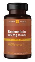 Vitamin World Bromelain 500 mg 300 gdu Digestive Care Natural Pineapple Enzyme Vegetarian Supplement 120 caplets