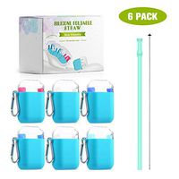 Reusable Straws - OTAO Collapsible Straws Food-Grade Extra Long 10.2" Silicone Drinking Straws,with Cleaning Brush and Carrying Case, Safe for Your Family,Ideal Gift (6 Pack)