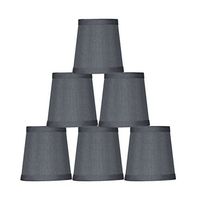 Urbanest Gray Mini Chandelier Lamp Shade, 3x4x4", Hardback, Clip On, Set of 6