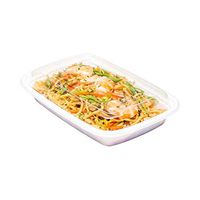 Asporto Microwavable To-Go Container - BPA Free PP Rectangular Take Out Food Container with Clear Plastic Lid - Catering & Takeout - 16 oz - White - Plastic - Disposable - 100ct Box - Restaurantware