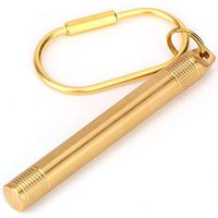 Alomejor Pill Holder Keychain Toothpick Compartment Pill Bottle Brass Waterproof Toothpick Container Medicine Case with Keyring Portable for Outdoor