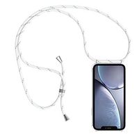 Crossbody Case for iPhone 11 Pro Max,Shinyzone Transparent Clear Crystal TPU Case Cover with Neck Lanyard Cord Strap,Reinforced Bumper Cushion Shock Absorber Corner Case,White and Grey