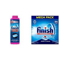 Finish Hard Water Booster Powder, Lemon Sparkle, 14oz and Finish - All in 1-94ct - Dishwasher Detergent - Powerball - Dishwashing Tablets - Dish Tabs - Fresh Scent (Packaging May Vary)