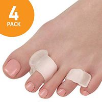 Toe Separators for Overlapping Toes - 4-Pack - Big and Pinky Straightener, Spacer, Spreader, Corrector for Bunion, Crooked Toes, Hammer Toe, Corns