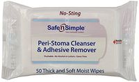 Safe n' Simple Peri-Stoma and Adhesive Remover Wipe, 50 Count (2 Pack)
