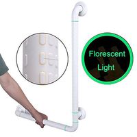 Zhen guo Shower Grab Bar With Anti-Slip Grip Tap, Fluorescence, Angled L-Shaped Stainless Steel Toilet Safety Rails For Bathtub Toilet Bathroom Handrail, Wall Mounted (Color : White)