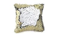 Little Monkey Fashion The Original Magic Flip Sequin Fidget Pillow | Toy for Relaxing Therapy Increase Focus for Adults and Children | Helps with ADHD ADD Autism |Gold and White Square - 9S