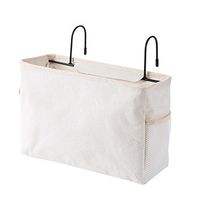 Rocutus 1pcs Bedside Fabric Storage Hanger Dormitory Bed Bedside Shelf Room Bedside Storage Basket Storage Rack (Beige)